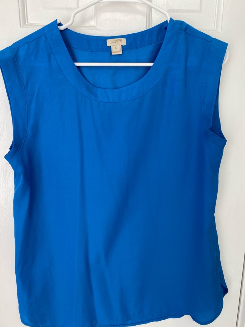 J. Crew Women's Bright Blue Sleeveless Shell Top